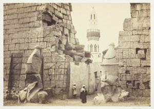 Vchod do Velkého chrámu, Luxor, 1857.
