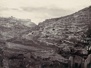 Mount Moriah, Jeruzalém, od Studny En Rogel, ca. 1857.