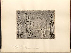 Sochy, Denderah, "Kleopatra a její syn Nero Casar" od Francis Frith