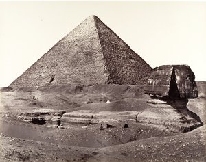 Velká pyramida a Velká sfinga, 1858. od Francis Frith