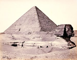 Velká pyramida a Velká sfinga, od jihozápadu od Francis Frith