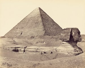 Velká pyramida a Sfinga od Francis Frith