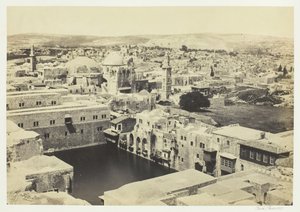 Jezero Ezechiáš z Hippicovy věže v Jeruzalémě, 1857. od Francis Frith