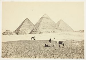 Pyramidy El Geezeh, z jihozápadu od Francis Frith