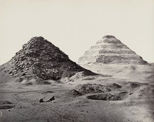 Pyramidy v Sakkáře od severovýchodu od Francis Frith