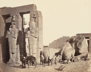Ramasseum El-Kurneh, Théby, první pohled od Francis Frith