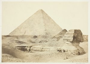 Sphynx a Velká pyramida, 1857, vytištěno 1862. od Francis Frith