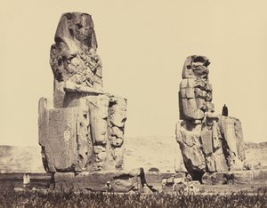 Sochy na pláni, Théby, 1858 (foto) od Francis Frith