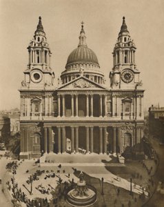 Velký kostel postavený Wrenem na místě starého St. Pauls, c1935.