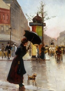 Pařížská pouliční scéna, 1890 od Francis Garat
