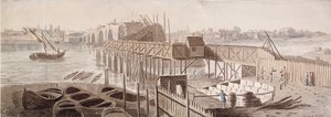 Stavba mostu Blackfriars, c1762