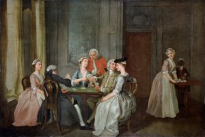 Hraní na Quadrille, 1740-50 od Francis Hayman