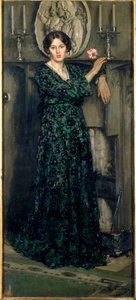 Dáma karafiátu, kolem roku 1919 (olej na plátně) od Francis Henry Newbery