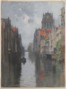 Behind the Groote Kirk, Dordrecht, c.1880 (wc nad dřevěným uhlím na kartonu)