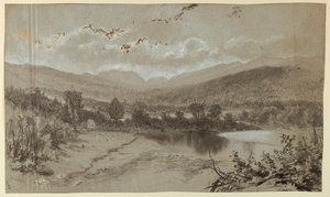Krajina se třemi budovami od Francis Hopkinson Smith