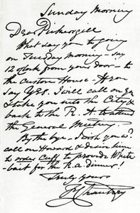 Dopis od Francise Leggatt Chantrey, 1839 1904
