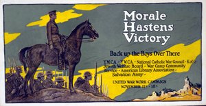 Morálka urychluje vítězství - tamhle zálohujte chlapce Kampaň United War Work, 11. - 18. listopadu, hospoda. 1918 od Francis Luis Mora