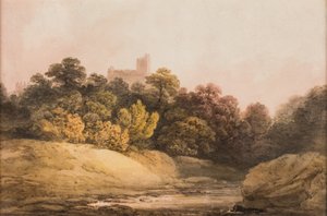 Krajina, asi 1840 (akvarel na papíře) od Francis Nicholson