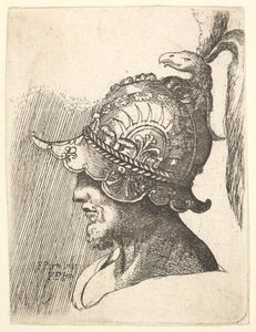Hlava s přilbou, 1662-78.