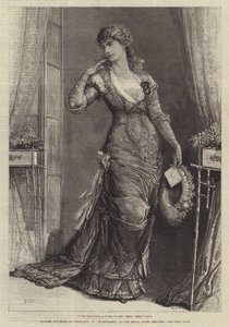 Madame Modjeska jako Constance v představení Heartsease v Royal Court Theatre od Francis S. Walker