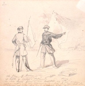 Vlajka příměří, kolem roku 1860 (tužka na papíře) od Francis Schell