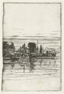 Vesnice na vodě Strana Temže od Francis Seymour Haden (Sir) (signed by artist)
