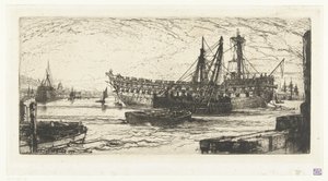Demontáž lodi Agamemnon Rozbití Agamemnona od Francis Seymour Haden (Sir) (signed by artist)