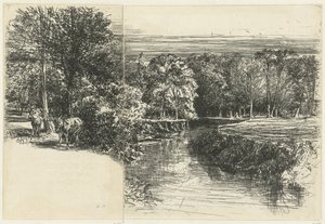 Dva osli a řeka Dundrum Dva osli Řeka Dundrum od Francis Seymour Haden (Sir) (signed by artist)