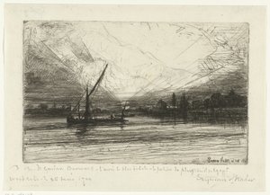 Západ slunce na Temži Západ slunce na Temži od Francis Seymour Haden (Sir) (signed by artist)