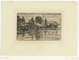 Vesnice na vodě Thames Side od Francis Seymour Haden (Sir)