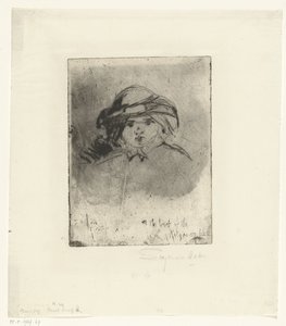 Hlava dívky Dětská hlava od Francis Seymour Haden (Sir)