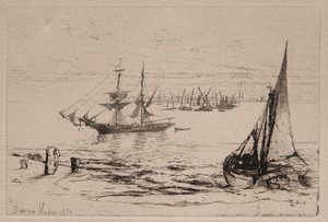 Brig at Anchor, 1879. od Francis Seymour Haden
