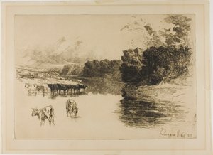 Řeka Lancashire od Francis Seymour Haden