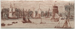 Sketch Off Greenwich. od Francis Seymour Haden