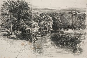 Řeka Dundrum a dva osli, 1863. od Francis Seymour Haden