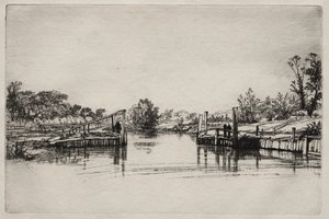 Egham Lock. od Francis Seymour Haden