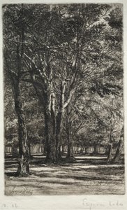 Kensingtonské zahrady (Větší talíř) od Francis Seymour Haden