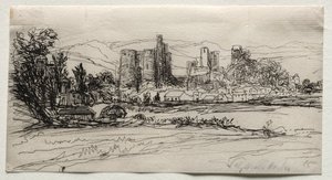 Zámek Kidwelly, 1859. od Francis Seymour Haden