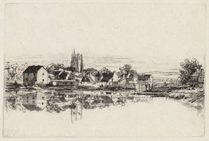 Město Kidwelly od Francis Seymour Haden