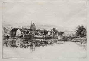 Město Kidwelly od Francis Seymour Haden