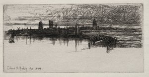 Little Calais Pier, 1865, 3:00, 1865. od Francis Seymour Haden