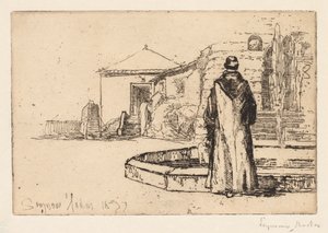 Mnich u fontány, 1877. od Francis Seymour Haden