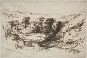 Nine Barrow Down, 1877. od Francis Seymour Haden