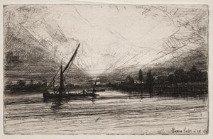 Západ slunce na Temži od Francis Seymour Haden