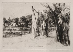 Thames Ditton - S plachtou, 1864. od Francis Seymour Haden