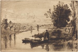 Rybáři z Temže od Francis Seymour Haden