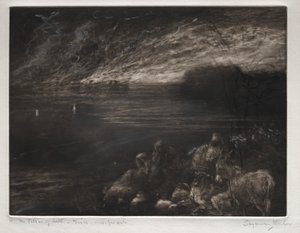 Solný sloup od Francis Seymour Haden