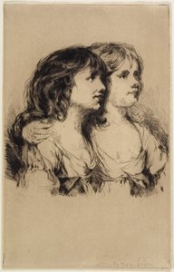 Dvojčata-Sarah a Anne Hadenovi (č. 2), 1885 od Francis Seymour Haden