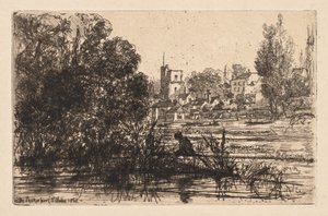 Kostel Twickenham, 1865. od Francis Seymour Haden