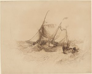 Molo v Calais od Francis Seymour Haden after Joseph Mallord William Turner